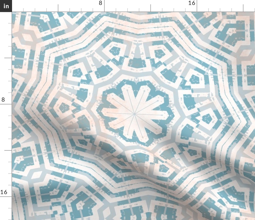 Inviting Blue Mosaic Mandala Tile - Mediterranean Inspired Walls