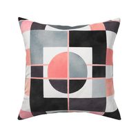 1920s Bauhaus Watercolor Geometric - Peach