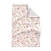 Maxi Organic Jungle Leaves in Baby Pink | Block Printed Abstract Botanicals with Texture