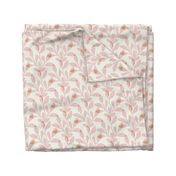 Maxi Organic Jungle Leaves in Baby Pink | Block Printed Abstract Botanicals with Texture