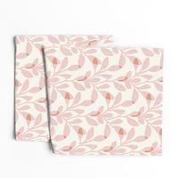 Maxi Organic Jungle Leaves in Baby Pink | Block Printed Abstract Botanicals with Texture