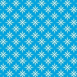 Pinnacle Points // small print // Laser White Motifs on Electric Cerulean