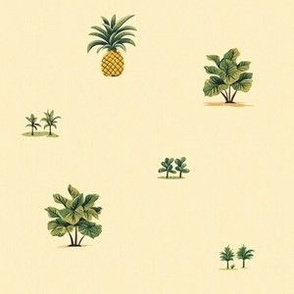 sparse pineapples linen texture