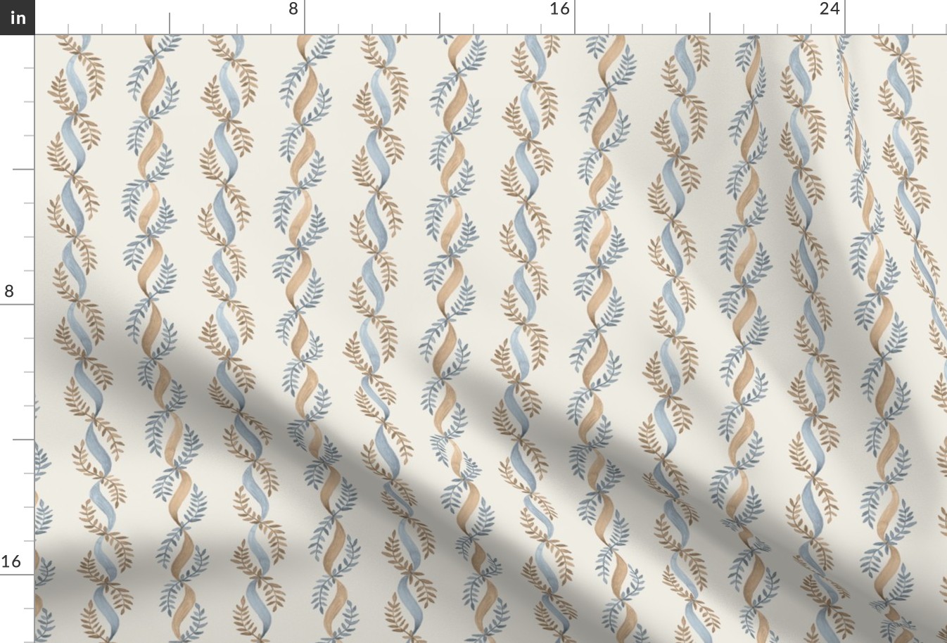 Garland Twists Brown and blue on Cream4 copy