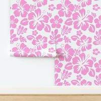 Pink Hibiscus and White Hawaiian Flowers -Medium Size