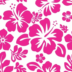 Hot Pink Hawaiian Flowers -Medium Size