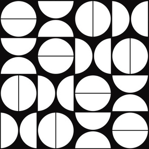 Bauhaus Semicircles - Black & White