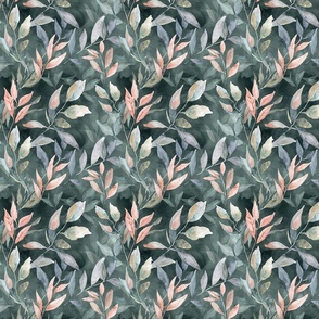 Watercolor Foliage in Blush and Muted Greens