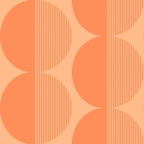 Bauhaus Striped Circles - Peach Fuzz