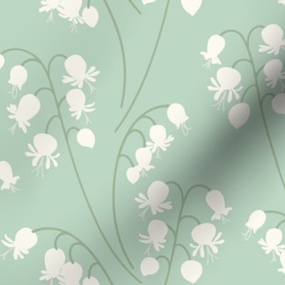 Lily of the Valley large 12 wallpaper scale in celadon sage green by Pippa Shaw
