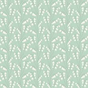 Lily of the Valley medium 6 wallpaper scale in celadon sage green by Pippa Shaw