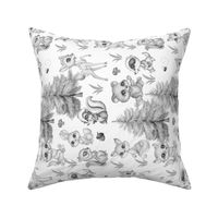 Watercolor Woodland Forest Animals Baby Nursery Gray Rotated