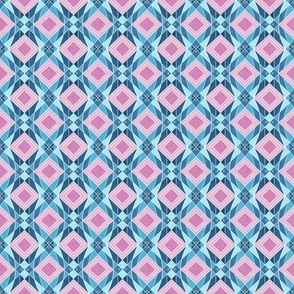  Chic Colorful abstract squares // mini scale 0022 B // symmetrical squares triangles rhombuses pink blue turquoise teal multicolour harmony geometric 