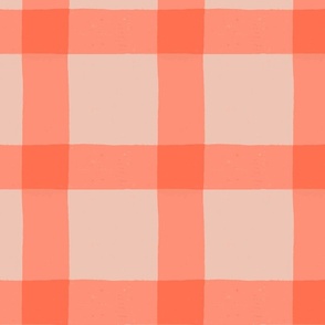 Charlotte’s checkered plaid pink orange large