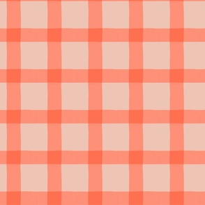 Charlotte’s Cottage_checkered gingham english country plaid pinkish orange Medium