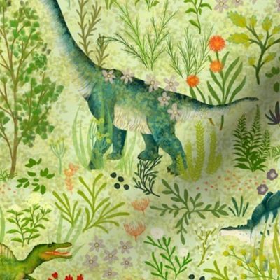 Garden of Dinosaur Delights - spring green (medium)