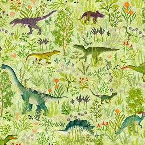 Garden of Dinosaur Delights - spring green (medium)