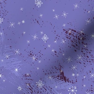 Retro design “stars and snowflakes” in lilac, burgundy and light blue