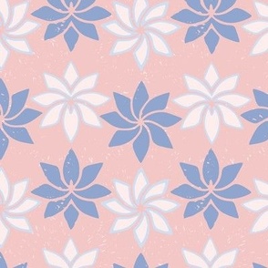 Tropical floral “The Orchids” in peaches and dusty blue