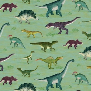Dinosaur Prairie - summer green (medium)