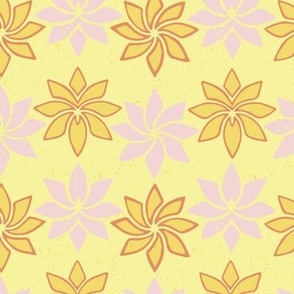  Simple flowers “The Orchids” in yellow, orange and pink