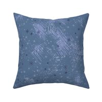  “stars and snowflakes”, Art deco style-ish design in dusty blues and lilacs