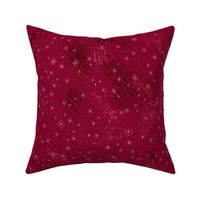 Hand drawn snowflake pattern in reds and dark reds “stars and snowflakes”