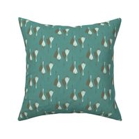 Cranes- teal/brown, light blue