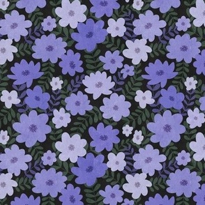 moody wildflowers purple, small scale