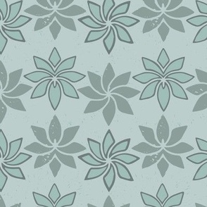  “The Orchids”, serene flower symbolism in dusty bluey greens