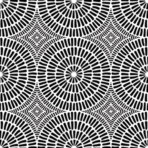 Mosaic Circles - Black on White