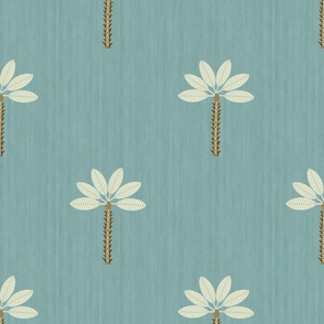 Tropical Palm Wallpaper - Soft Blue