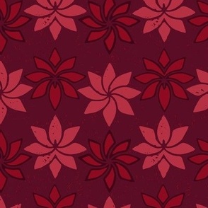  Tropical floral “The Orchids” in reds and dark reds