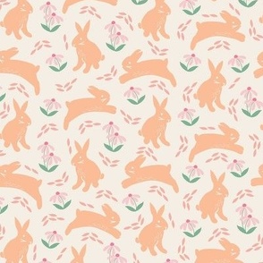 Small-scale Spring Bunnies - Cream
