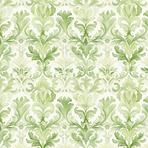 Faded Green Imperial Damask