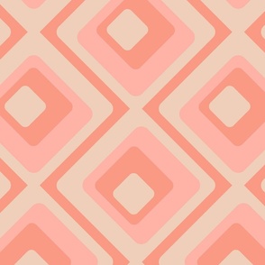 Modern Geometric Squares in Pantone Peach Fuzz Color Palette 14 - (Large)
