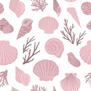 Sea Shells by the Seashore - Large - Rhythm of the Tides - Purple, Mauve, Shells, Seashells, Ocean, Coastal