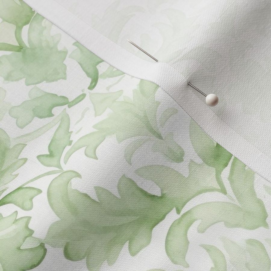 Faded Green Damask