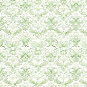 Faded Green Damask