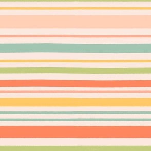 Colorful Rhythm Stripes - Large - Rhythm of the Tides - Horizontal Stripe, Yellow, Coral, Blush, Pink, Blue, Green, Colorful
