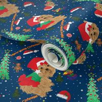 Yorkie Christmas Fabric