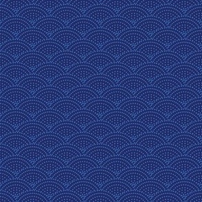 Japonica: Dotted Seigaiha Wave in Deep Blue