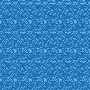 Japonica: Dotted Seigaiha Wave in Bright Blue