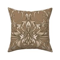 Western Taupe Leather Scrollwork
