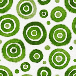 Watercolour Circles - Gum Leaf Greens