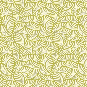 Hawaiian Nature - Exotic Leaves on Apple Green / Medium