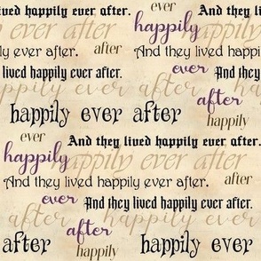 Happily Ever After Old Paper Purple