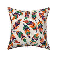 Vibrant Tribal Feathers Pattern - Eclectic Boho Chic Home Decor & Fashion Textile Design