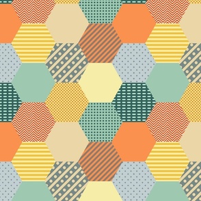 Patterned hexagon multi colors