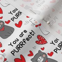 Medium Scale You Are Purrfect Valentine Cats on White